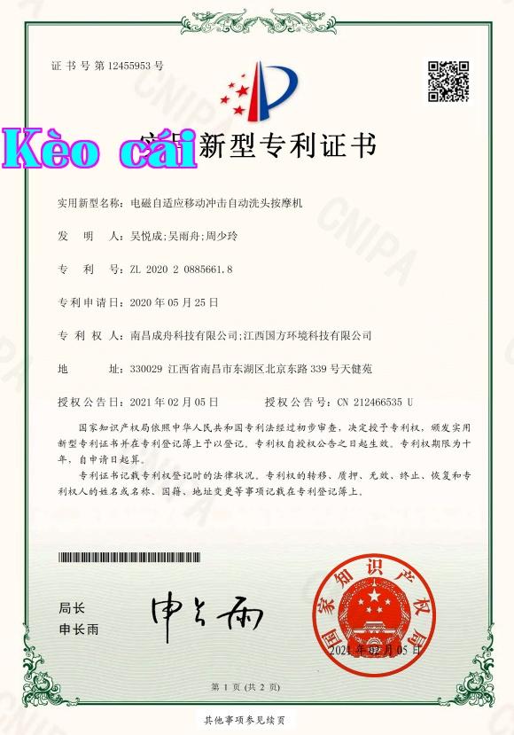 Bằng khen bằng sáng chế